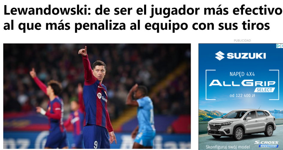 Nagłówek hiszpańskiego "Sportu"