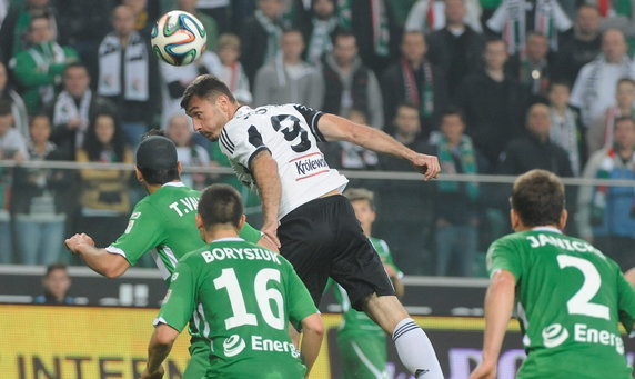 WARSZAWA PIŁKA NOŻNA LEGIA LECHIA (Marek Saganowski Ariel Borysiuk Rafał Janicki Tiago Valente )