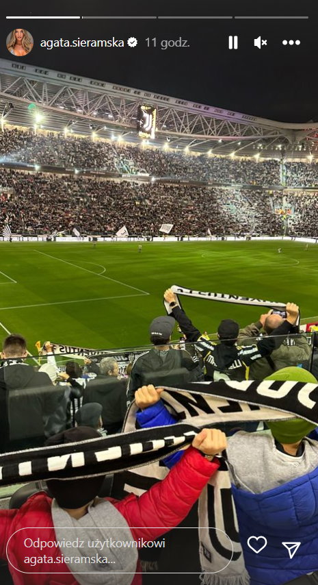 Agata Sieramska na meczu Juventusu. Partnerka Arkadiusza Milika pokazała ujęcia z trybun