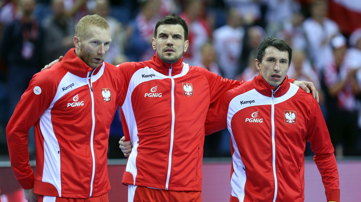 Karol Bielecki (L), Michał Jurecki i Sławomir Szmal