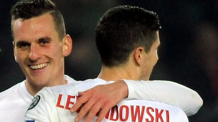 Arkadiusz Milik i Robert Lewandowski