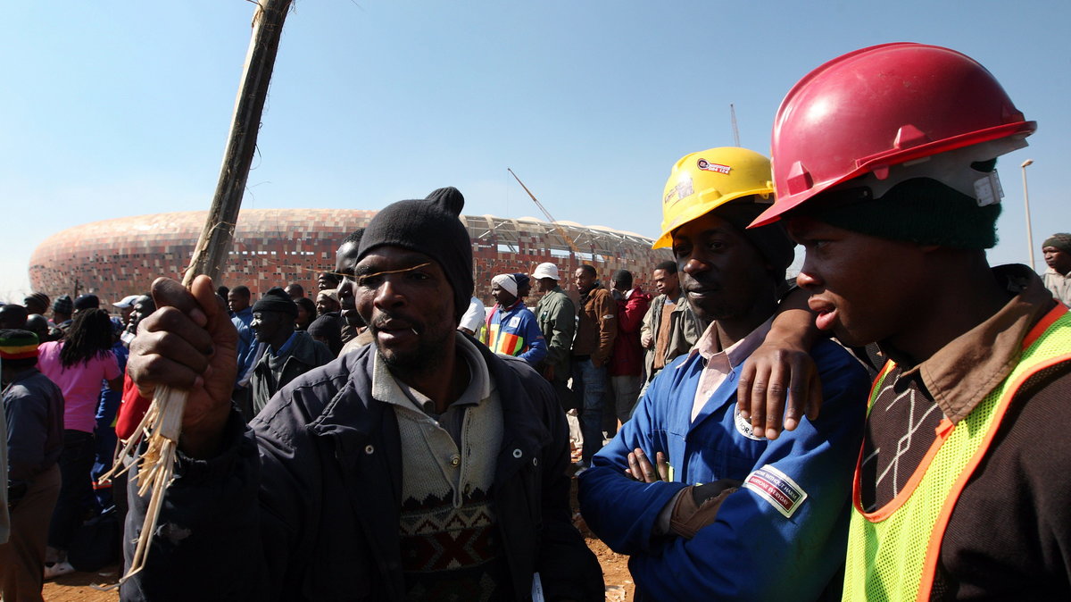 SOUTH AFRICA FIFA 2010 WORLD CUP CONSTRUCTION WORKERS STRIKE