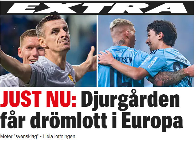 Expressen po wylosowaniu Lecha