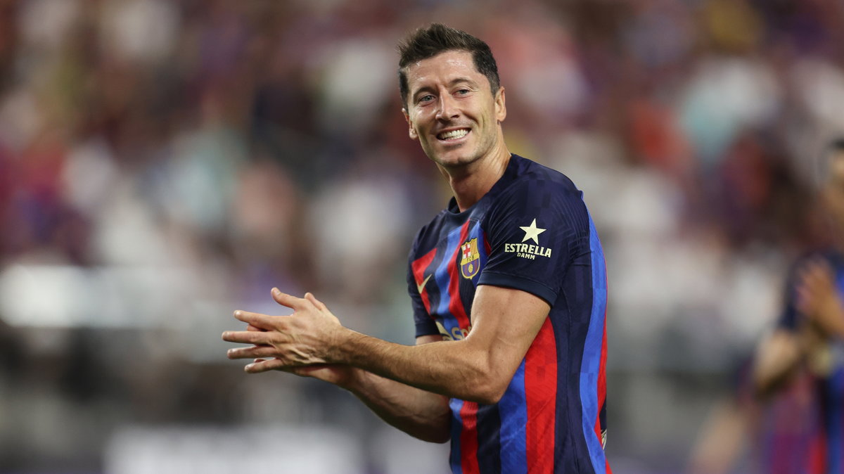 Robert Lewandowski w meczu Real Madryt - FC Barcelona