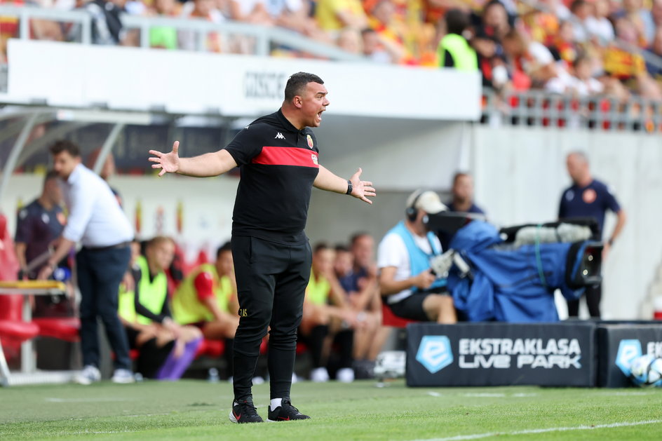 Adrian Siemieniec podczas spotkania Jagiellonia - Widzew (2:1)