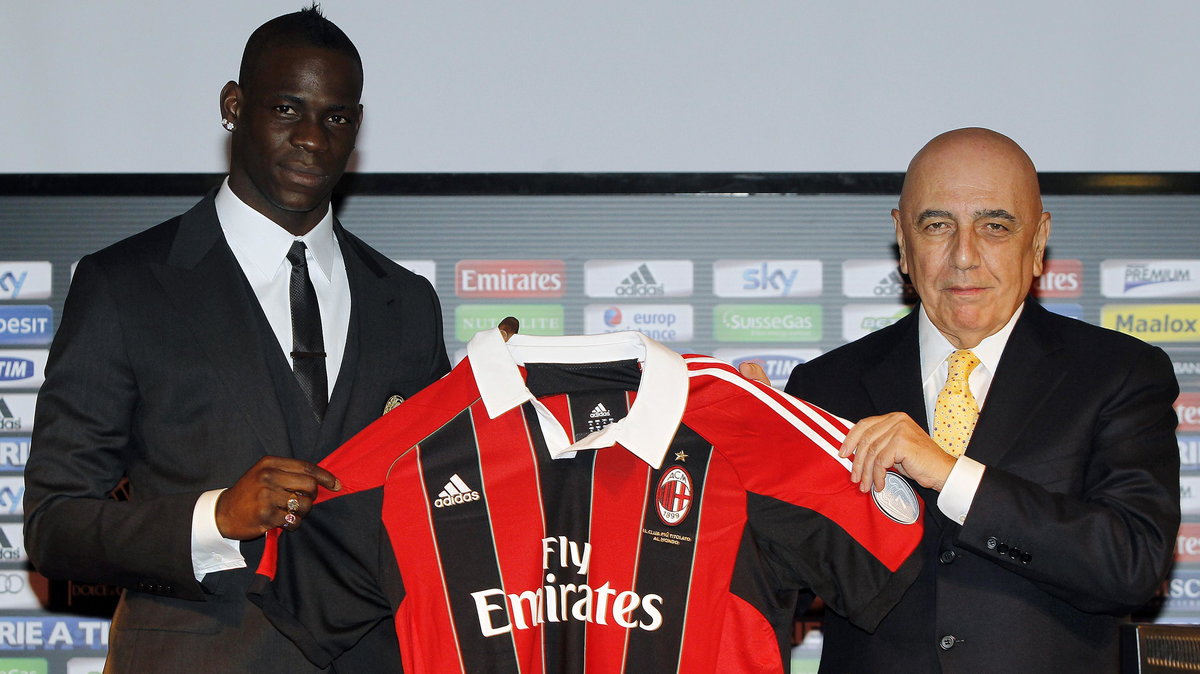 Adriano Galliani i Mario Balotelli (z lewej)