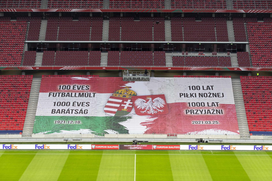 Stadion przed meczem Węgry - Polska