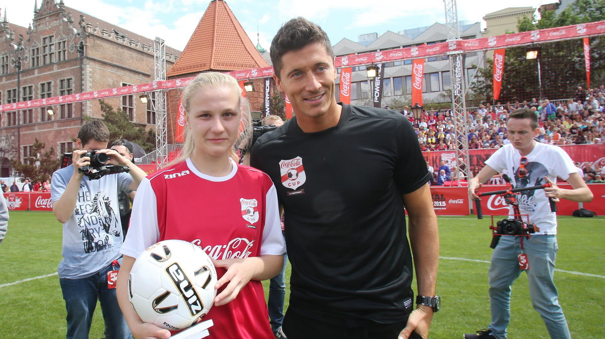 Robert Lewandowski podczas wielkiego finału Coca-Cola Cup 2015