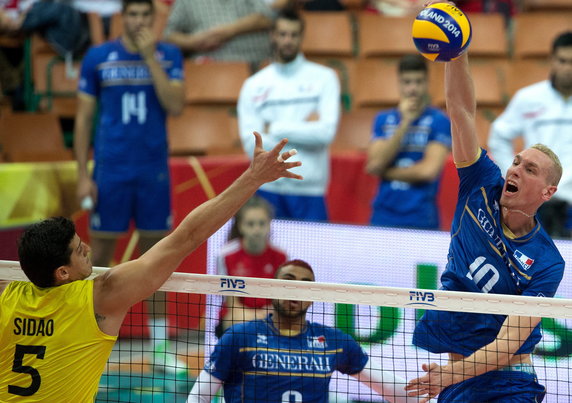 SIATKÓWKA FIVB MISTRZOSTWA ŚWIATA 2014 BRAZYLIA FRANCJA (Kevin Le Roux Sidnei Dos Santos Jr)