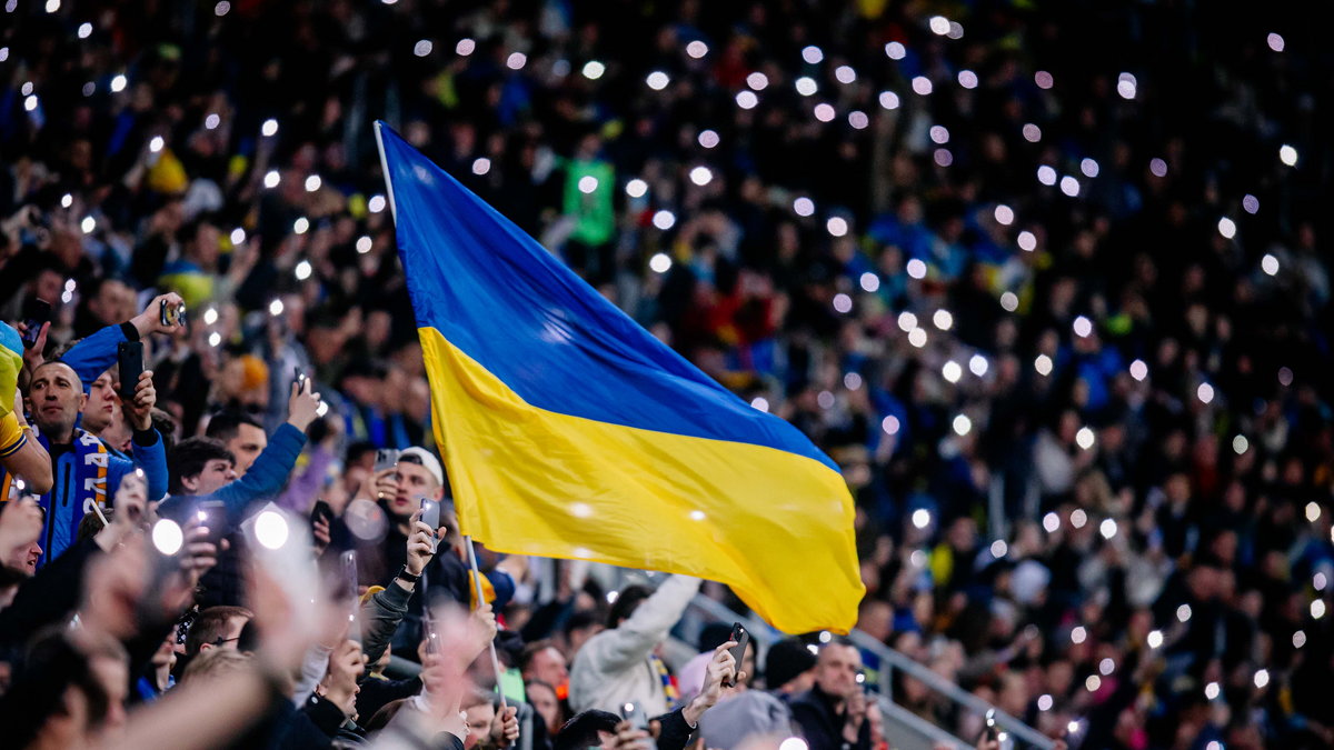 Atmosfera na trybunach podczas meczu Ukraina - Islandia