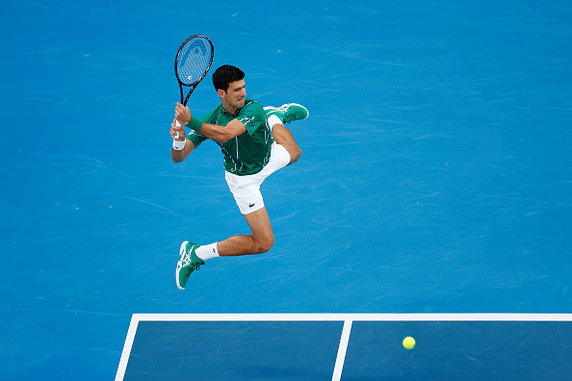 30 stycznia 2020: Novak Djoković podczas półfinałowego meczu Australian Open z Rogerem Federerem