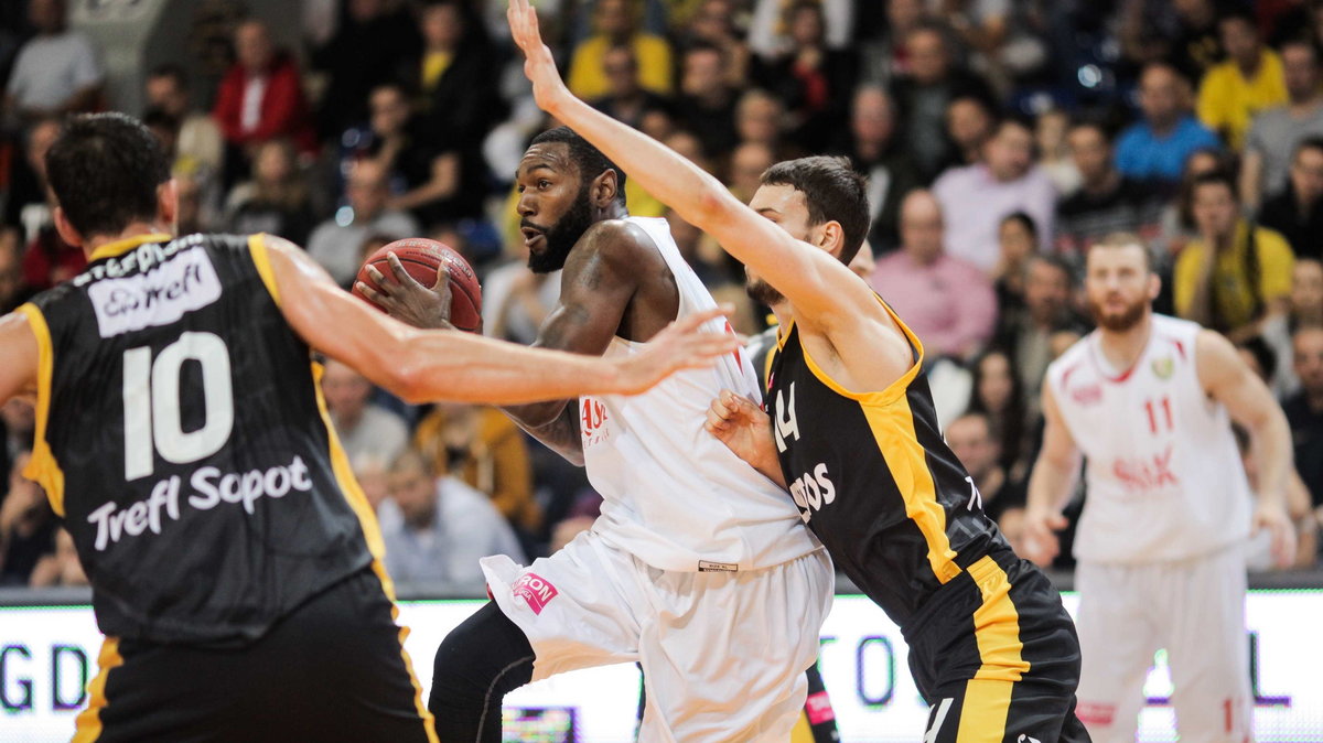 Lawrence Kinnard w meczu Trefl - Śląsk Wrocław