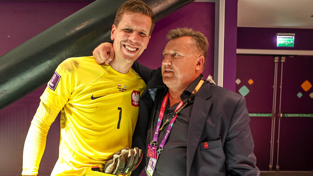 Wojciech Szczęsny i Cezary Kulesza po meczu z Argentyną