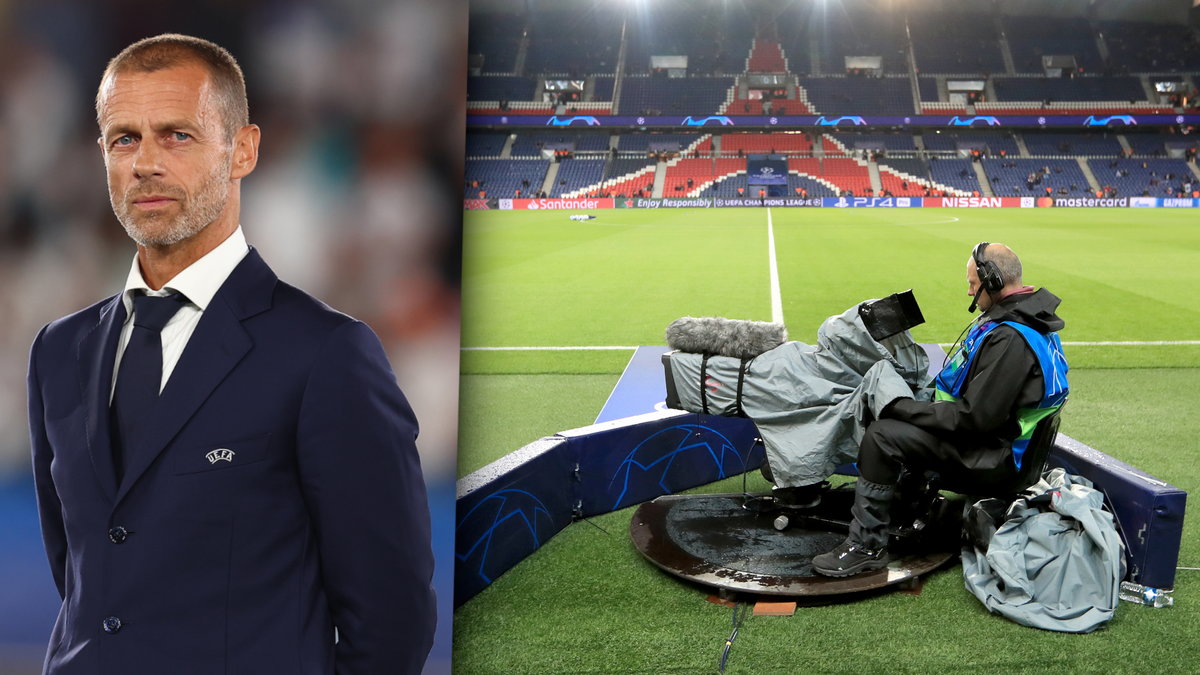 Aleksander Ceferin i kamerzysta na stadionie PSG