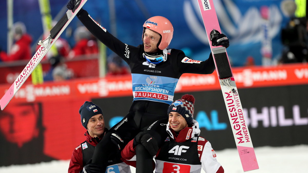 Od lewej: Piotr Żyła, Dawid Kubacki, Kamil Stoch