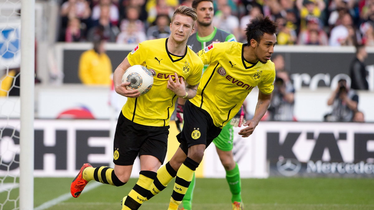 Marco Reus (L) i Pierre-Emerick Aubameyang (P)