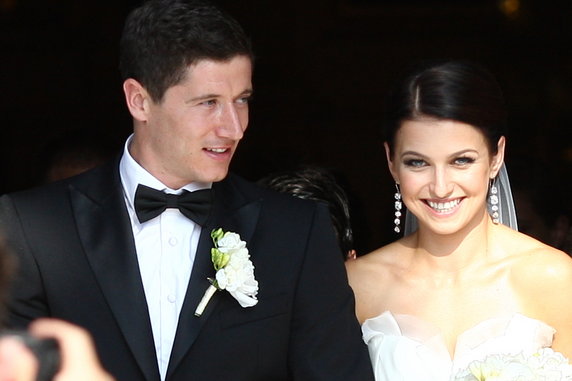 Robert Lewandowski z żoną Anną w 2013 roku