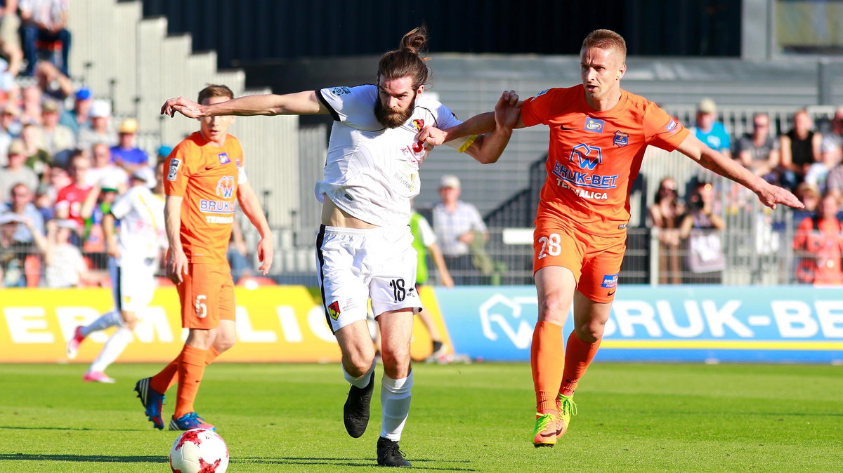 Pilka nozna. Ekstraklasa. Bruk-Bet Nieciecza - Jagiellonia Bialystok. 28.05.2017