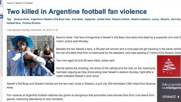 Horror w Argentynie! Dwóch kibiców zabitych! 
