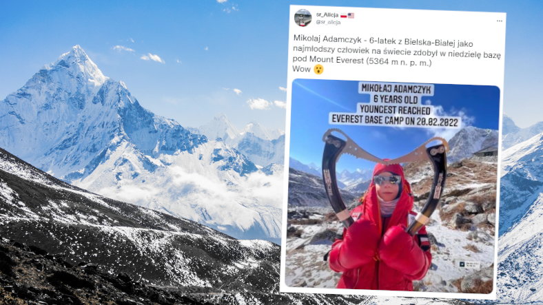6-letni Mikołaj Adamczyk zameldował się w bazie pod Mount Everest 