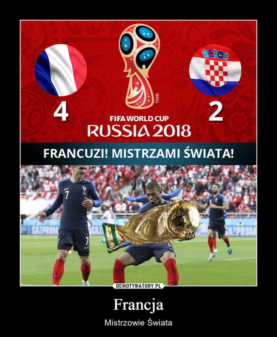 MŚ 2018: memy po finale mundialu Francja - Chorwacja