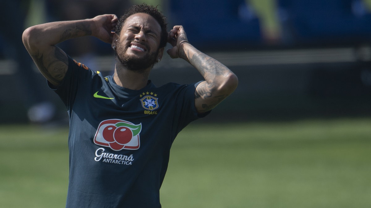 Neymar na treningu reprezentacji Brazylii