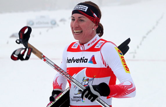 Justyna Kowalczyk po prologu Tour de Ski w 2012 r. 