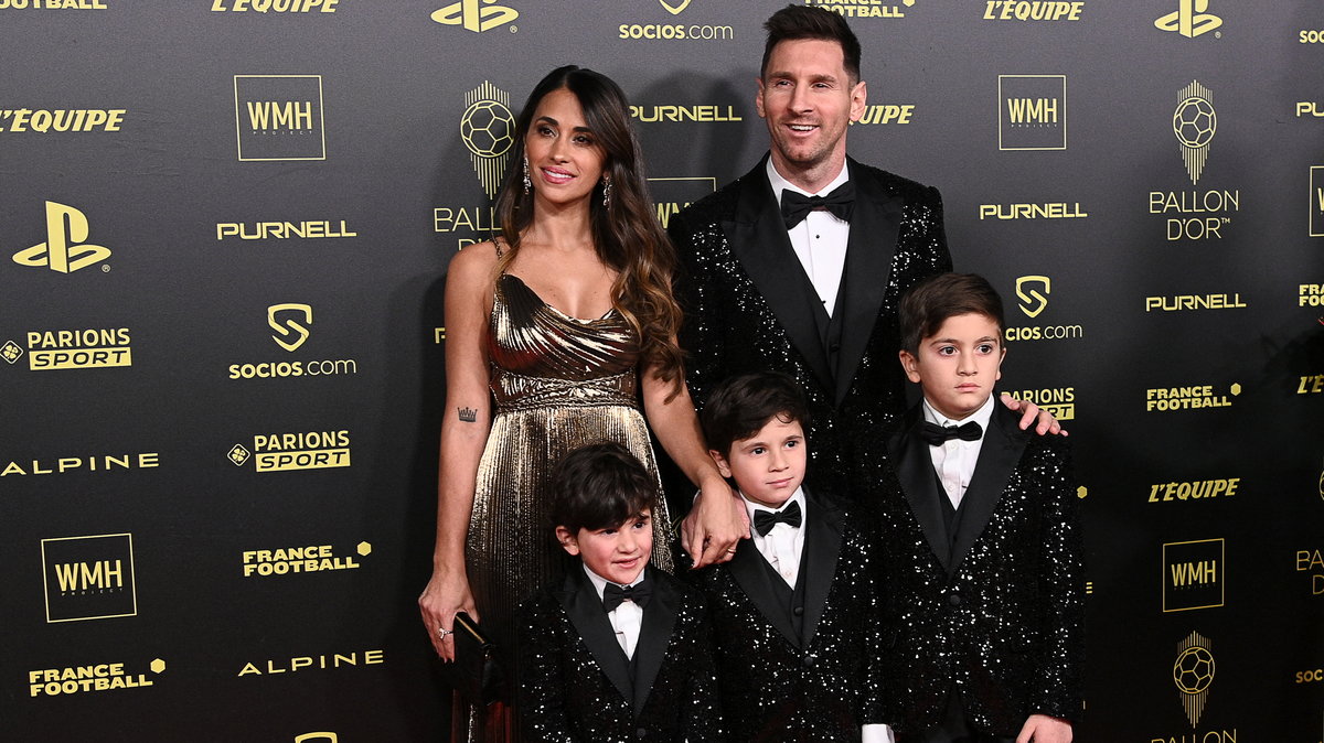 Leo Messi z żoną Antonelą Roccuzzo i synami