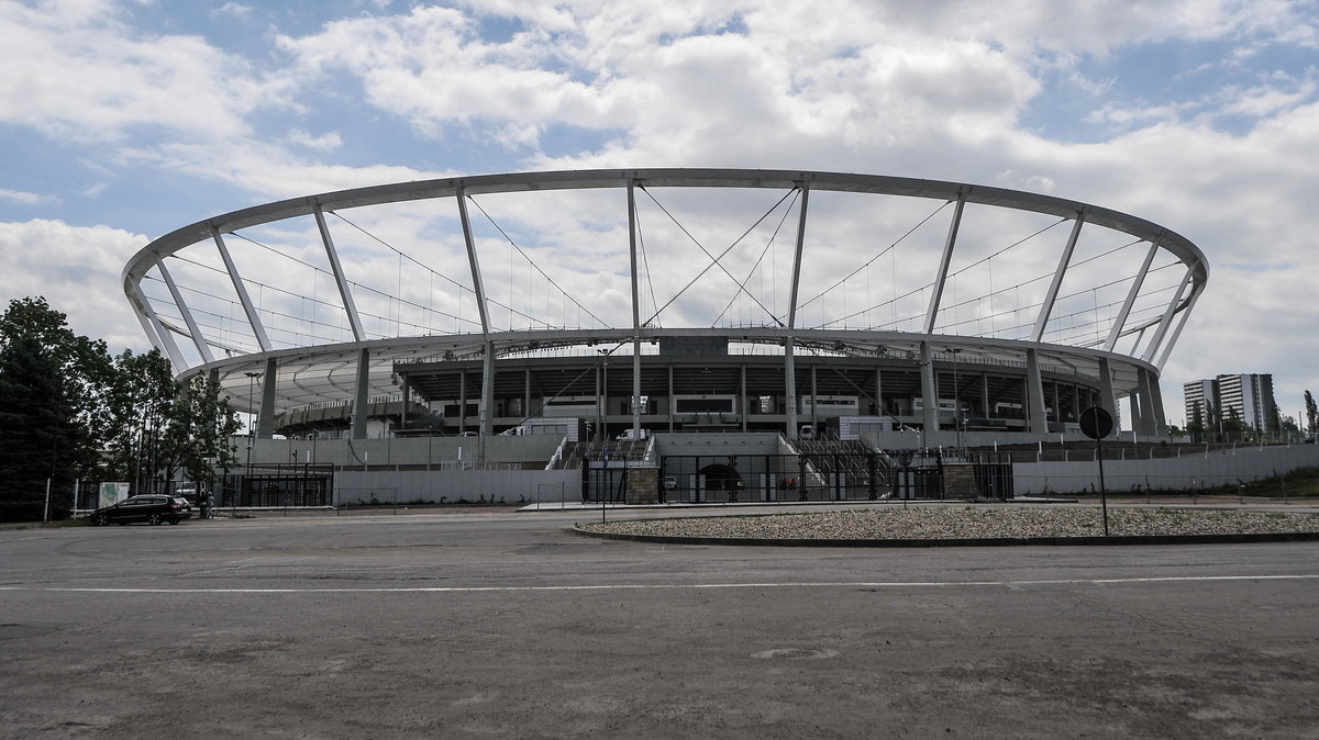 Konferencja prasowa i uroczyste polozenie murawy na stadionie slaskim