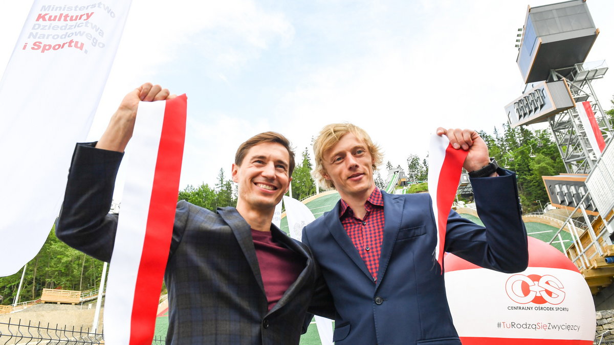 Kamil Stoch i Dawid Kubacki na otwarciu Średniej Krokwi