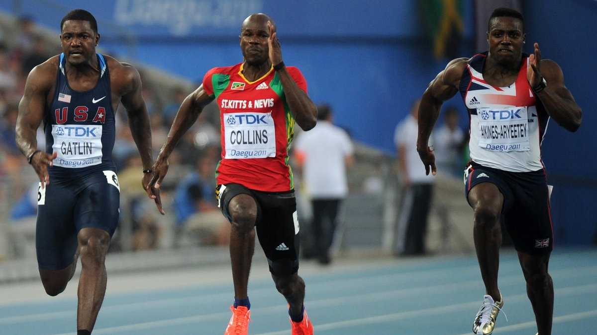 Justin Gatlin, Saint Kitts i Nevis's Kim Collins