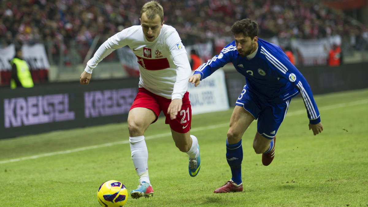 Kamil Grosicki podczas meczu Polska - San Marino 