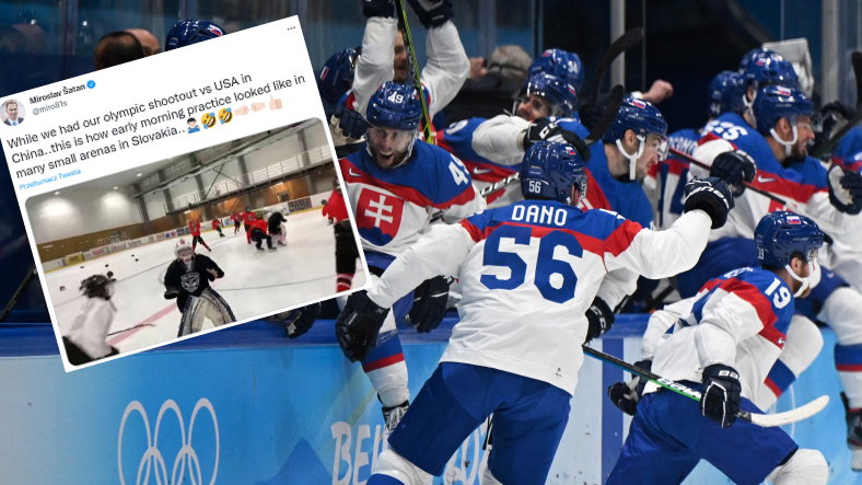 Słowacy świętują awans do półfinału turnieju hokejowego na igrzyskach olimpijskich w Pekinie