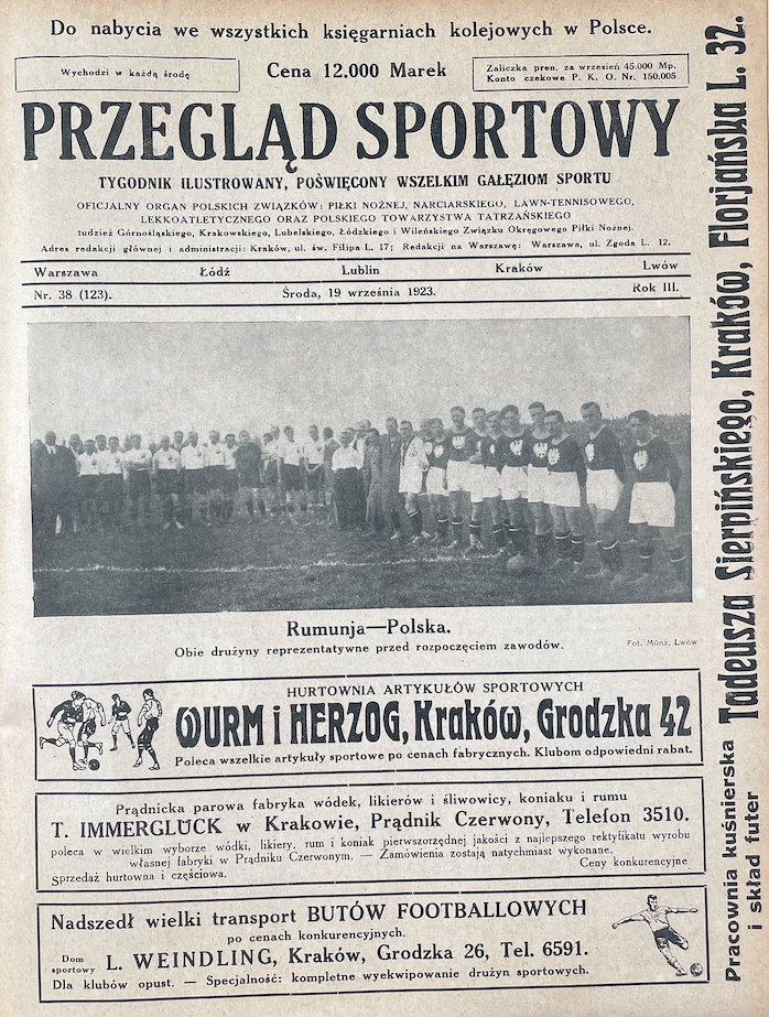 Okładka „Przeglądu Sportowego” z 19 września 1923.