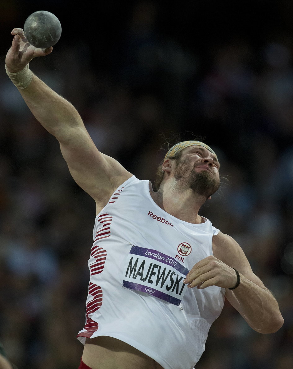 Tomasz Majewski podczas igrzysk w Londynie, gdzie zdobył drugie w karierze mistrzostwo olimpijskie