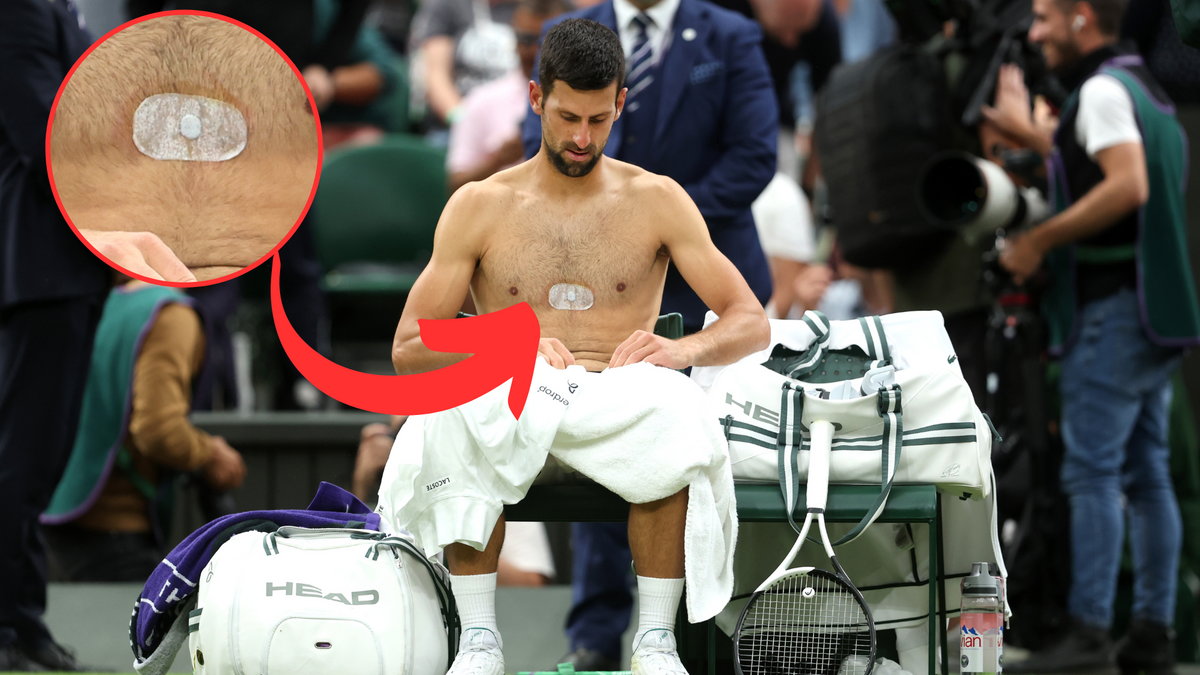 Plaster na klatce piersiowej Novaka Djokovicia przykuł uwagę kibiców na Wimbledonie