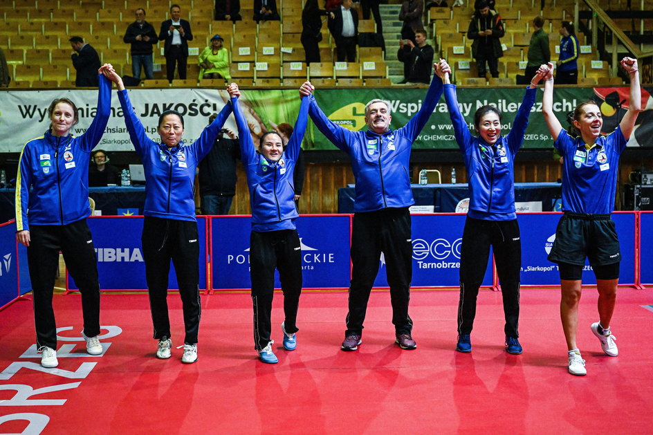 Radość zawodniczek KTS Enea Siarkopol Tarnobrzeg