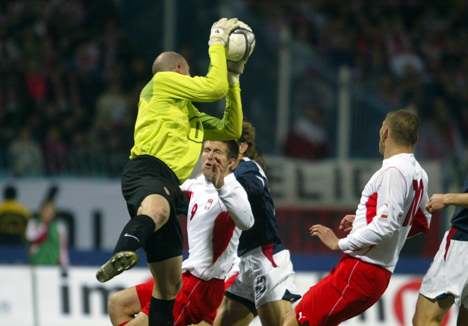 Brad Friedel podczas meczu towarzyskiego Polska - USA w marcu 2004 r.