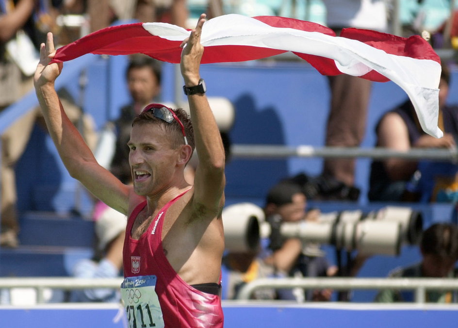 Robert Korzeniowski po triumfie na 50 km.