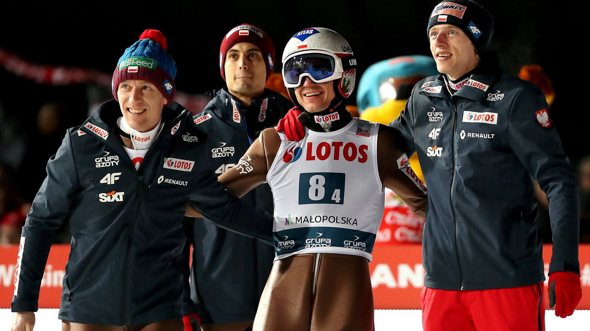 Od lewej: Stefan Hula, Maciej Kot, Kamil Stoch, Dawid Kubacki