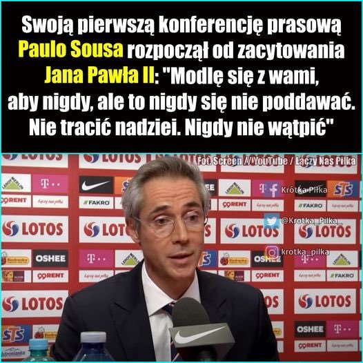 Paulo Sousa na konferencji prasowej. Memy po spotkaniu trenera reprezentacji Polski z mediami