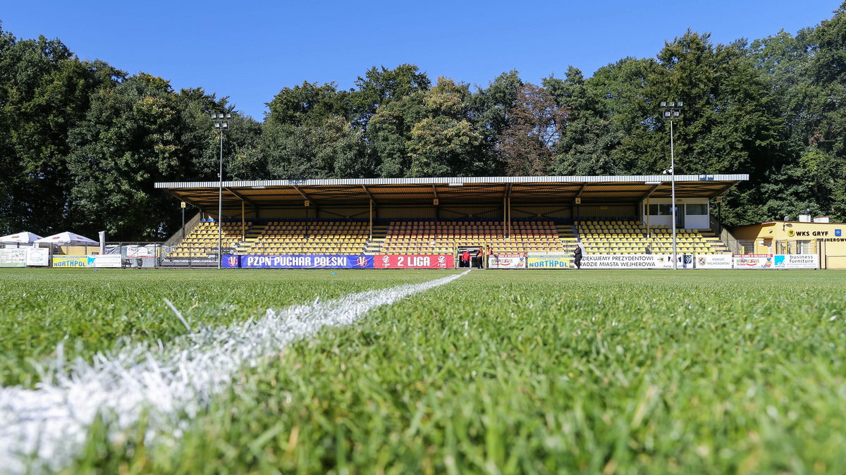 Stadion miejski w Wejherowie, gdzie swoje mecze rozgrywa WKS Gryf.