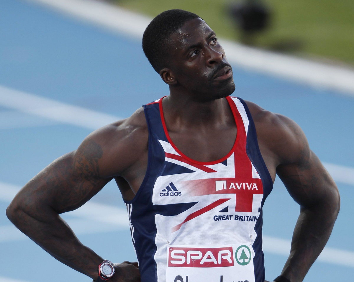 Dwain Chambers (L)