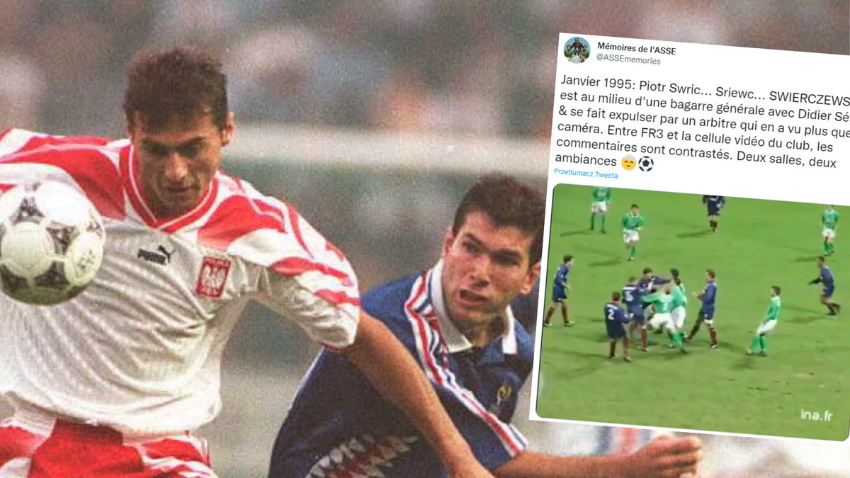 Piotr Świerczewski i Zinedine Zidane pobili się na boisku (fot. twitter.com/ASSEmemories)