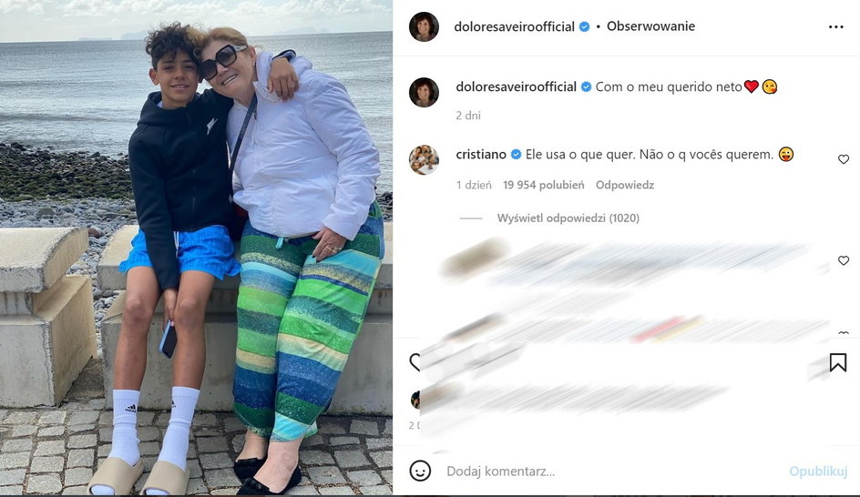 Cristiano Ronaldo Junior z babcią Dolores Aveiro