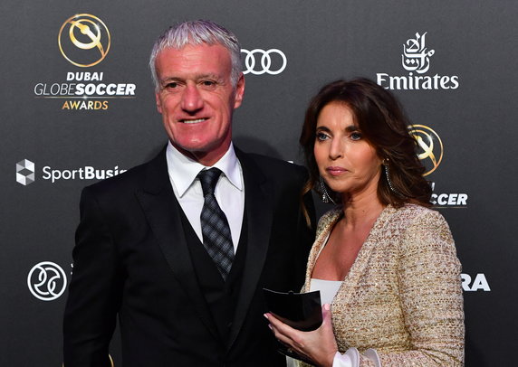 Didier Deschamps, selekcjoner reprezentacji Francji, z żoną Claude