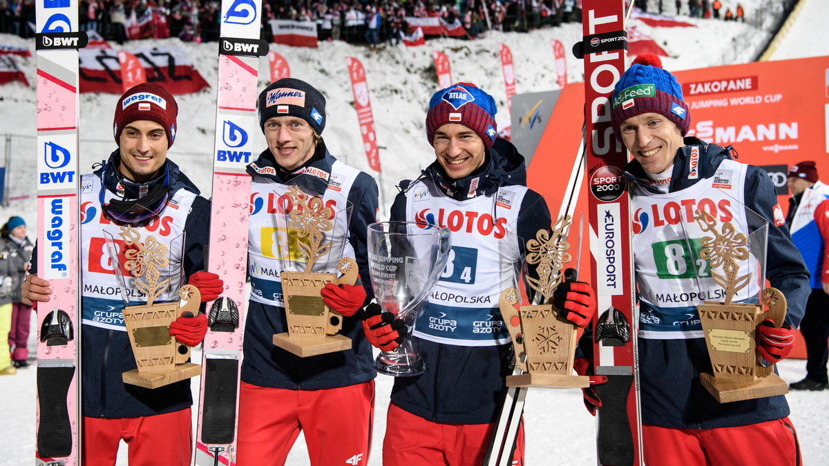 Maciej Kot, Dawid Kubacki, Kamil Stoch i Stefan Hula