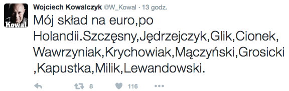 Wpis Wojciecha Kowalczyka, fot. Twitter