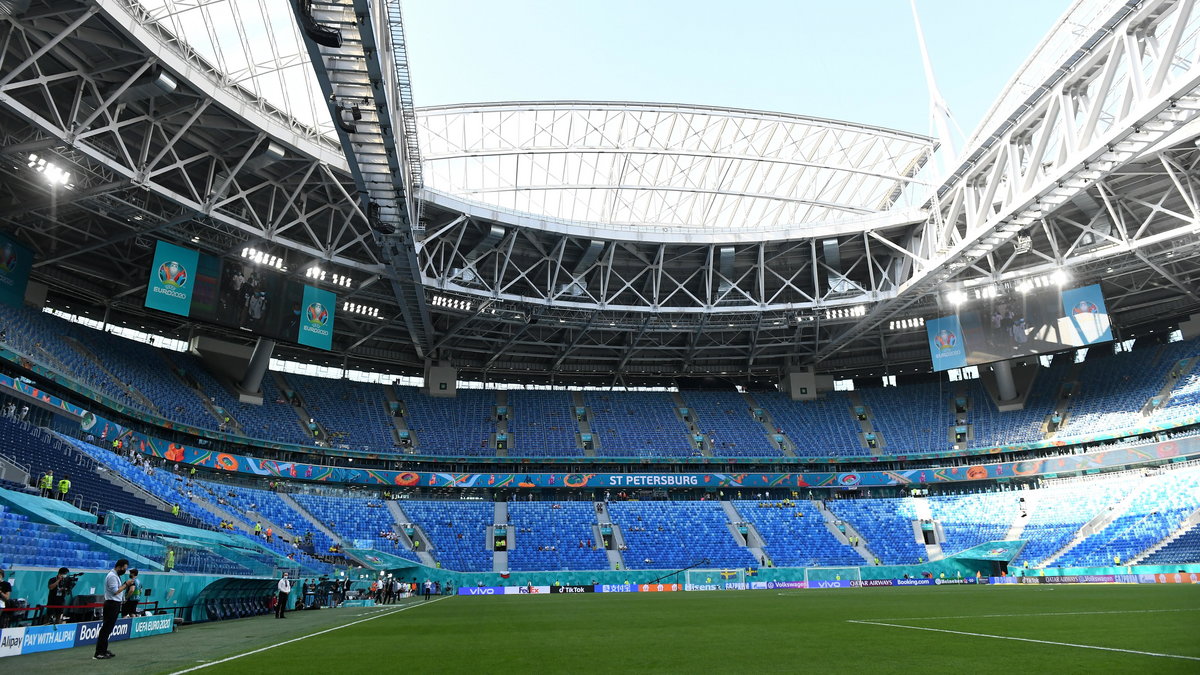 Stadion Zenita w Sankt Petersburgu, gdzie był zaplanowany finał Ligi Mistrzów w br.