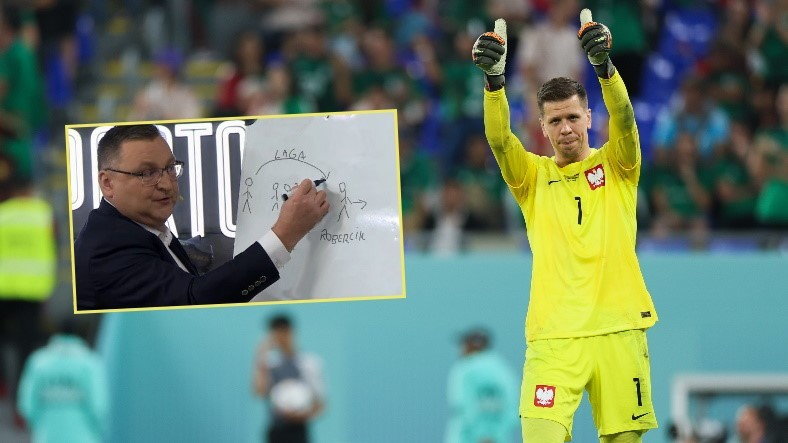 Wojciech Szczęsny i mem z trenerem Czesławem Michniewiczem